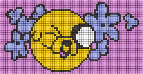 Jake The Dog Pixel Art, Cross Stitch Patterns Adventure Time, Adventure Time Crochet Blanket, Adventure Time Grid Pattern, Adventure Time Tapestry Crochet, Adventure Time Perler Beads, Adventure Time Pixel Art, Adventure Time Cross Stitch, Adventure Time Gift