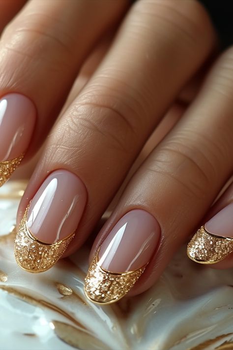 Gold French Tip Nails Gold French Tip Nails, Celestial Constellations, Golden Nail Art, Gold French Tip, Golden Nails, Gold Nail Designs, Graduation Nails, Colorful Nails, Cute Nail Art Designs