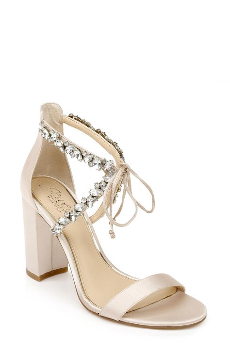 PRICES MAY VARY. Thamar Crystal Strappy Block Heel Quincenera Dresses, Diamond Heels, Chelsea Wedding, Jewel Badgley Mischka, Strappy Block Heels, Embellished Heels, Sandal Online, Bridal Heels, Dresses Simple