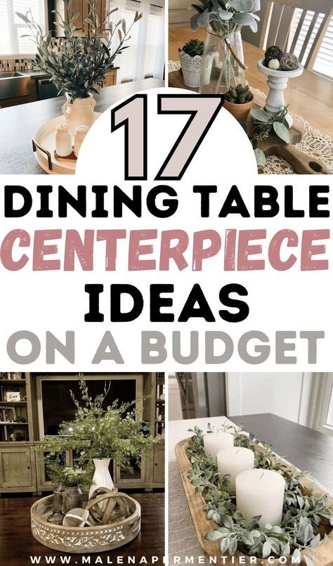 This post shows you the best dining table centerpiece ideas!! also sharing ideas for table decor, fall table decor ideas, dining table styling, spring table decor ideas, modern dining table centerpiece ideas, and more easy ways to decorate your table with centerpieces. Round Tray Decor Dining Table, Decorating Ideas For Dining Room Table, Farmhouse Kitchen Table Decor Ideas, Dining Room Table Centerpiece Ideas Farmhouse Dough Bowl, Dinning Room Table Center Piece Summer, Formal Dinning Room Table Center Piece, Styling A Dining Table, How To Decorate A Kitchen Table, Centrepiece Ideas For Dining Table