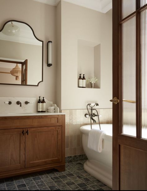 Family Bathroom Inspiration, Old Money Bathroom, Bathroom No Window, Bathroom Yellow, Tile Interior, Oregon House, New House Bathroom, Yellow Tile, Suite Bathroom