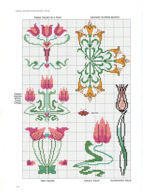 Pinup Cross Stitch, Art Nouveau Cross Stitch, Fleurs Art Nouveau, Nouveau Flowers, Art Nouveau Flowers, Nature Cross Stitch, Beaded Cross Stitch, Cross Stitch Borders, Embroidery Flowers Pattern