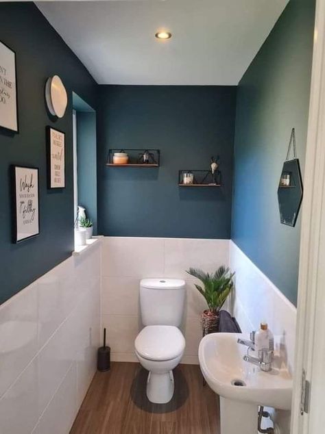 Micro Living, Small Downstairs Toilet, Toilet Room Decor, Small Toilet Room, Bilik Air, Bathroom Diy, Small Bathroom Makeover, Small Toilet, Small Bathroom Ideas Modern