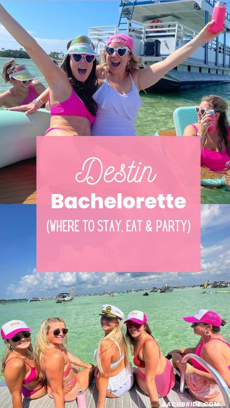 When it comes to a bachelorette party Destin is a great location for its gorgeous beaches, warm weather, dolphin cruises, and luxury boat tours. Destin has so much to enjoy for a bachelorette party.   #destinbachelroetteparty #destinbachelorettepartyideas #destinbachelorettepartyitinerary #bacheloretteparty #bachelorettepartyideas #bachelorettepartydestinations Destin Bachelorette Party, Destin Bachelorette, 30a Bachelorette, Florida Bachelorette Party, Bachelorette Party Locations, Bachelorette Party Items, Florida Bachelorette, New Orleans Bachelorette, Bachelorette Party Itinerary