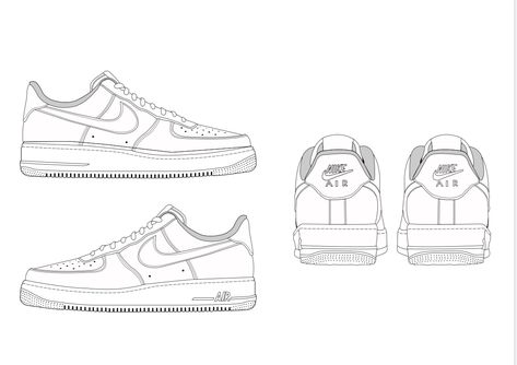 Nike Shoes Sketch, Shoe Design Template, Nike Shoes Drawing, Tattoo Nike, Nike Drawing, Cupid Tattoo, Sneakers Sketch, Shoe Template, Sneakers Drawing