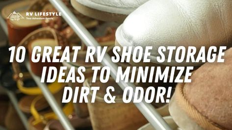 Rv Shoe Storage Ideas, Rv Shoe Storage, Wall Mounted Shoe Rack, Shoe Drawer, Shoe Storage Ideas, Weekend Camping Trip, Boot Rack, Rv Adventure, Door Shoe Organizer