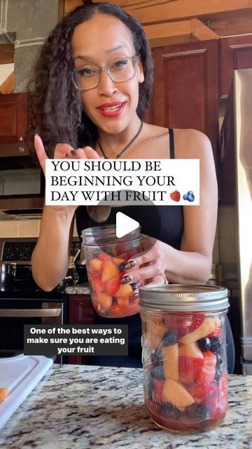 Jen Jones | Plant-Based Queen on Instagram: "This is how I break my fast in the morning and it’s delicious! 🍇🫐🍓  I find that if I prep my fruit in this delicious dressing…my mornings are set!  Glowing skin by @nevell_skin the only moisturizer I use! Link in bio   Spring Clean ebook available now!  Recipe: Any fruit of your choice   Dressing: 1 tbsp honey or date syrup  Lime juice Don’t forget the cinnamon okayyy!!! Ceylon!   Also delicious if you top with plant-based yogurt and homemade granola!  . . . . . . . #fruit #mealprep #breakfastmealprep #healingwithfruit #intermittentfasting #plantbasedig #igplantbased" Fruit Meal Prep Ideas, Fruit Fast Meal Plan, The Jen Jones, Fruit Meal Prep, Nevell Skin, Fruit Prep, Best Fruits To Eat, Breakfast Potluck, Jen Jones