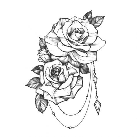 Rose Jewelry Tattoo, Design Tatuaje, Rosen Tattoo Frau, Rose Tattoo Forearm, Rose Tattoo Thigh, Rose Tattoo Sleeve, Rose Shoulder Tattoo, Jewel Tattoo, Rose Tattoos For Women