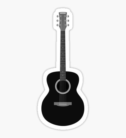 Acoustic guitar  Sticker Guitar Stickers Aesthetic, Aesthetic Stickers Cool, Guitar Stickers, Preppy Stickers, Homemade Stickers, Black And White Stickers, Cute Laptop Stickers, Bubble Stickers, Tumblr Stickers