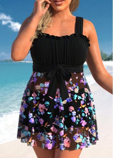 Plus Size Swimwear | ROTITA Trendy Tankini, Purple Bathing Suit, Printed Swimdress, Perfect Summer Outfit, High Waisted Swim, Bhutan, Swimsuit Set, Plus Size Swimsuits, Tonga