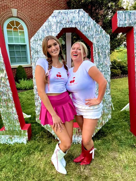 Big little theme Big Little Cherry Theme Sorority theme Bid day theme Sorority SEC sorority Cherry Theme, Sorority Themes, Bid Day Themes, Flower Cottage, Pretty Please, Bid Day, Cherry On Top, Big Little, Cottage Core