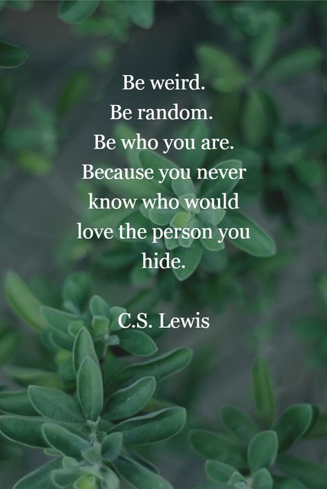 Be weird. Be random. C.S. Lewis Be Your Weird Self Quotes, Be Weird Be Random Cs Lewis, Cs Lewis Quotes About Writing, C S Lewis Friendship Quote, C S Lewis Quote Inspiration, Cs Lewis Quotes Inspirational, Cs Lewis Quotes Friendship, C.s. Lewis Quotes, Lit Quotes