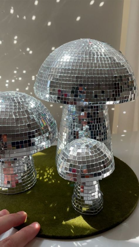 Disco Mushroom, Disco Ball Light, Mushroom Lights, Ball Lamps, Disco Dance, Mushroom Decor, Mushroom Art, Light Project, Disco Ball