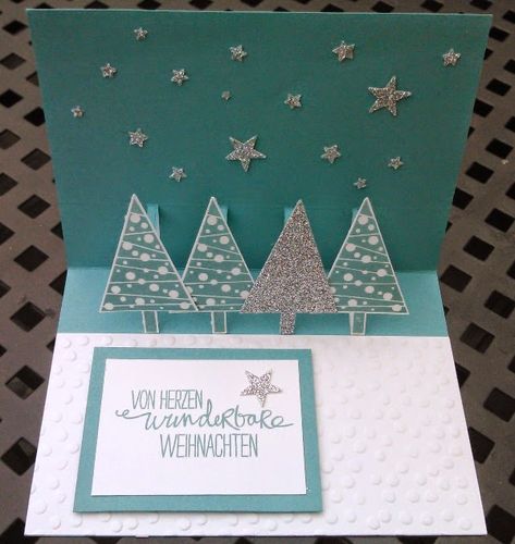 Stampin Up Weihnachten, Diy Tags, Tree Cards, 3d Cards, Diy Christmas Cards, Pop Up Cards, Stamping Up, Pin Collection, Christmas Card