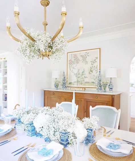 Blue And White Dining Room, Decorating With Blue And White Porcelain, Millennial Decor, Paloma Contreras, Houston Design, Traditional Dining Rooms, Grand Millennial, The Enchanted Home, Closet Layout