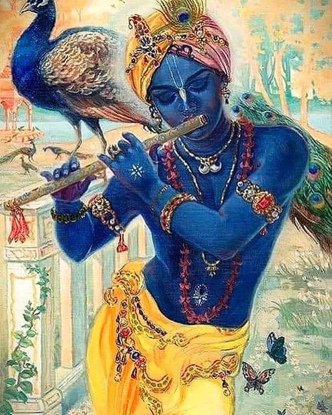 When a conditioned soul receives the unbounded mercy of the Supreme Personality of Godhead, he becomes saturate with pure prema bhakti for… Radha Krishna Vrindavan, Archetypes Art, Krishna Vrindavan, Hare Rama Hare Krishna, Bengali Art, Radhe Shyam, Lord Rama Images, Spiritual Paintings, Radha Painting