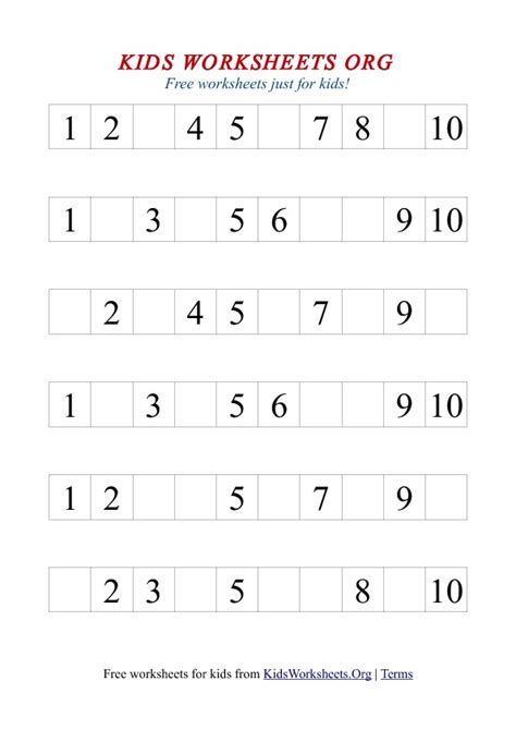 Kindergarten Math Worksheets 1-10, Missing Numbers 1 To 10 Worksheet, Missing Number Worksheets 1-10, Missing Number Worksheets, Number Words Worksheets, Math Division Worksheets, Counting Worksheets For Kindergarten, Number Worksheets Kindergarten, Kindergarten Math Free