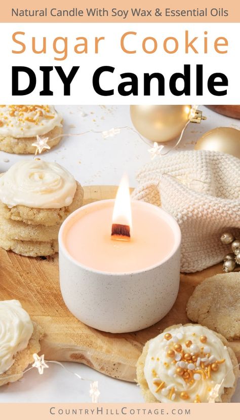 Candle Fragrance Recipes, Diy Cinnamon Candle, Diy Holiday Candles, Candle Sugar Cookies, Homemade Candle Recipes, Diy Food Candles, Diy Sugar Cookies, Candle Recipe, Cookie Candle