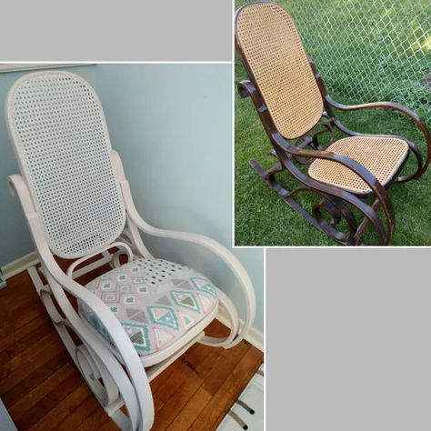 Rocking Chair Makeover, Old Rocking Chairs, Habitat Restore, Dresser Refinish, Childrens Rocking Chairs, Three Season Room, Beautiful Dresser, Metal Frame Mirror, Wood Mosaic