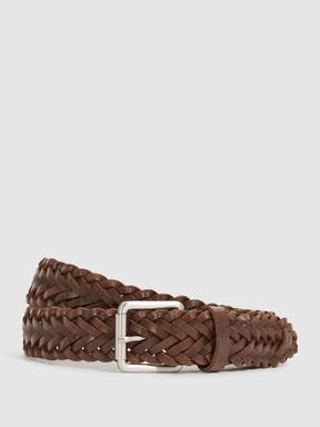 Men's Belts | Men's Designer Belts - REISS Outfit Hombre, Braided Leather Belt, Suede Belt, Designer Belts, Braided Belt, Woven Belt, Brown Belt, Leather Weaving, Belt Shop