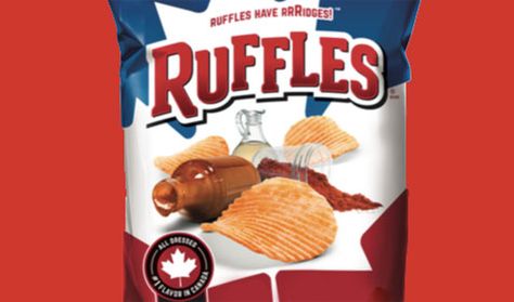 Limited Edition of Vegan Ruffles Chips to Hit Store Shelves Ruffles Chips, American Chips, Canada Day Party, Bbq Potatoes, Vegan Party, Frito Lay, Gluten Free Oatmeal, People Food, Snack Chips