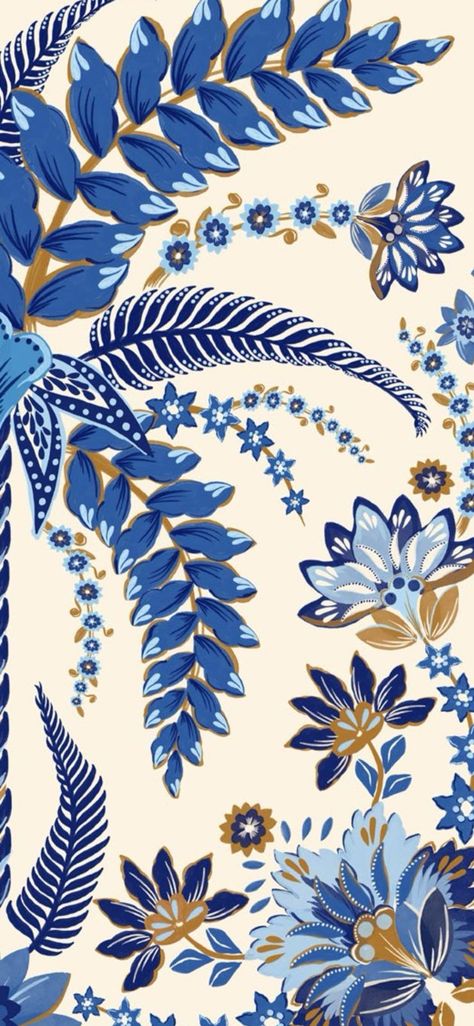 Blue Pattern Wallpaper Iphone, Phone Wallpaper Patterns Blue, Mexican Asethic Wallpaper, Blue Vintage Wallpaper Phone, Azul Vibes, Blue Flower Art Wallpaper, Mexican Wallpaper, Wallpaper Farm 2022, Botanical Flowers Print