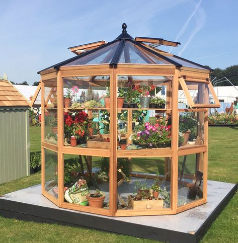 Corner Greenhouse Ideas, Hexagonal Greenhouse, Gazebo Greenhouse, Octagonal Greenhouse, Oak Greenhouse, Stained Glass Greenhouse Green Houses, Greenhouse Hexagonal, Victorian Glass Greenhouse, Wooden Garden Buildings