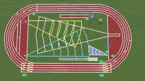 [1.5]Track and Field - Maps - Mapping and Modding - Minecraft Forum - Minecraft Forum 400m Track, Minecraft Cottagecore, Minecraft Building Guide, Jogging Track, Minecraft Castle, Minecraft City, Running Track, Lego Creative, Minecraft Builds