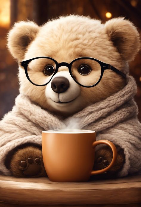 Coffee - It's that kind of day.... Cute Teddy Bear Pics, Good Morning Funny Pictures, Teddy Bear Wallpaper, Teddy Day, Teddy Bear Pictures, Tea And Books, Bear Pictures, Love Bear, Bear Wallpaper