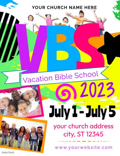 Vbs Flyer Template, Vacation Bible School Themes, Effective Marketing Strategies, Promotional Flyers, Photo Website, Church Flyer, Vacation Bible School, School Themes, Online Ads