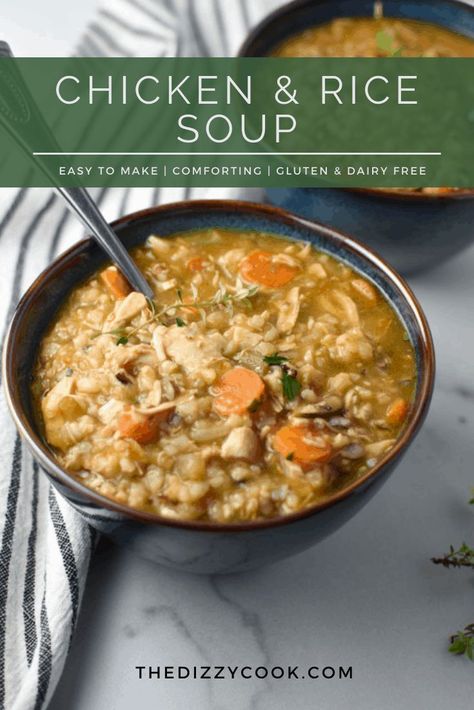 Chicken And Brown Rice Soup, Migraine Recipes, Brown Rice Soup, Vegetable Rice Soup, Headache Diet, Dizzy Cook, Postpartum Meals, Migraine Diet, Stews Recipes