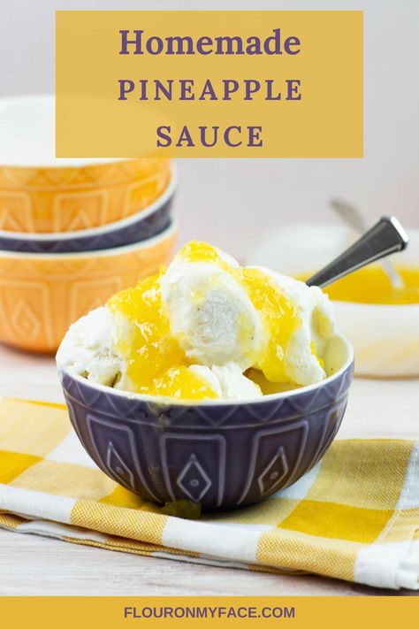 Make this homemade Pineapple Sauce for your next ice cream party. This fruit topping is a delicious topping or filling for many desserts. Homemade Pineapple Sauce For Ice Cream, Pineapple Topping For Ice Cream, Pineapple Sauce For Ice Cream, Pineapple Sauce For Cake, Pineapple Ice Cream Topping, Ice Cream Toppings Ideas, Pineapple Topping, Cake Pineapple, Sundae Toppings