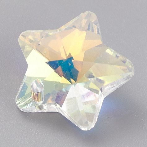 Victorian - Crystal Beads  Style: Faceted Star Color: AB Crystal  Size: 13x13mm Pack Size: Sold in qty of 10 Star Crystal, Beads Style, Star Gazing, Pretty Star, Crystal Stars, Bugle Beads, Brass Charms, Delica Beads, Crystal Art