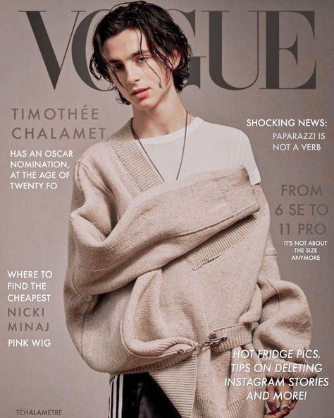 𝐭𝐢𝐦𝐨𝐭𝐡𝐞𝐞 𝐜𝐡𝐚𝐥𝐚𝐦𝐞𝐭🥯 on Instagram: “❦ i tried doing the vogue cover thing on timothee! ———————— • completely inspired by @llchalamet so credits go to her! --- . . . .…” Regulus Acturus Black, Magazine Cover Layout, Delete Instagram, Magazine Man, Vogue Magazine Covers, Western Artist, Timmy T, Shocking News, Pink Wig