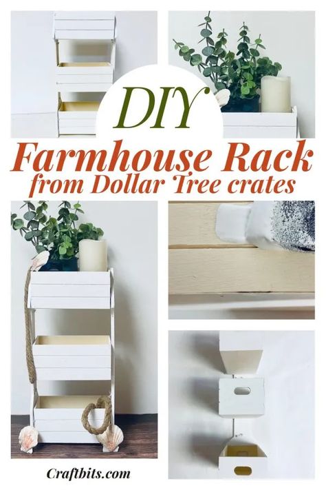 Dollar Tree Farmhouse, Crate Crafts, Diy Farmhouse Ideas, Dollar Tree Hacks, Nautical Diy, Wooden Arrows, Kitchen Stand, Dollar Tree Decor, Dollar Tree Diy Crafts