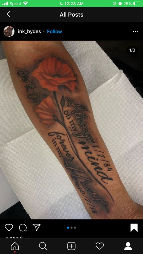 Rip Tattoos For Dad, Memorial Tattoos Mom, Tattoos For Dad Memorial, Memorial Tattoo Designs, Grandma Tattoos, Rip Tattoo, Half Sleeve Tattoos Forearm, Tattoo For Boyfriend, Hand Tattoos For Girls