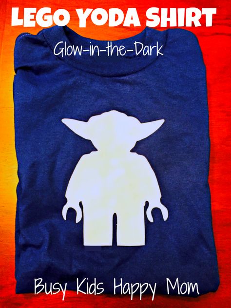 Lego Yoda, Glow In The Dark Shirt, Cricut Clothing, Diy Glow In The Dark, Lego Shirts, Yoda Shirt, Diy Glow, Fun Indoor Activities, Lego Activities