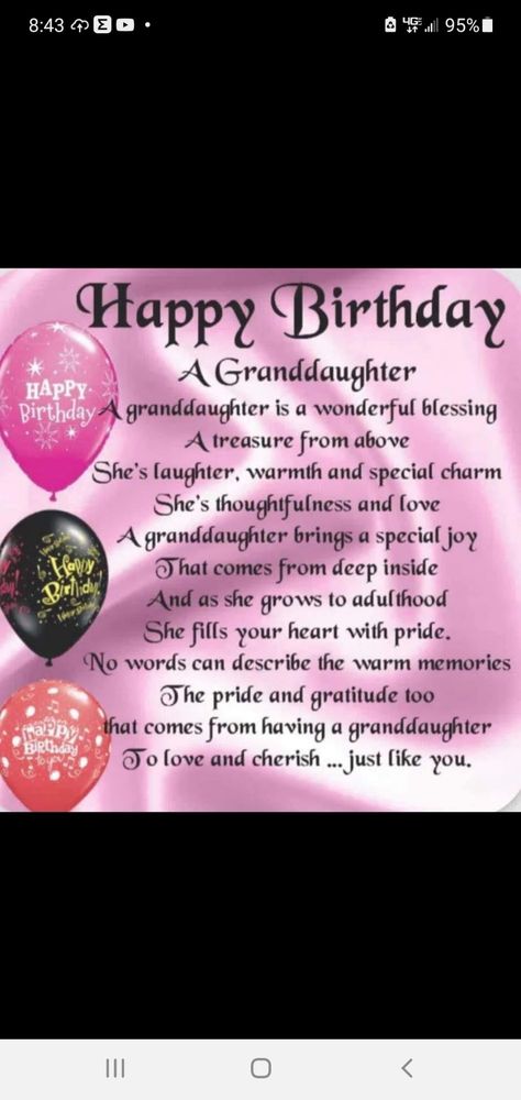 Happy Birthday To My Granddaughter, Grandaughter Birthday Wishes, Happy Birthday Grand Daughter, Happy 21st Birthday Wishes, Granddaughters Birthday, Happy Birthday Granddaughter, Islamic Birthday Wishes, 16th Birthday Wishes, Birthday Granddaughter