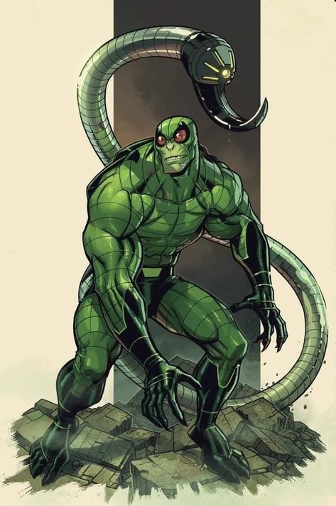 Marvel Scorpion Concept Art, Scorpion Marvel Comics, Scorpion Marvel Art, Spiderman Scorpion, Scorpion Spiderman, Scorpion Marvel, Lizard Marvel, Spiderman Villains, Vulture Marvel