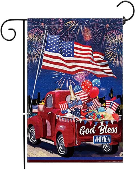 Amazon.com : pinata 4th of July Garden Flag 12 x 18 Inch, Decorative God Bless America Patriotic Flags Double Sided, Memorial Independence Day Outdoor Decorations Seasonal Burlap Banners Yard Decor : Garden & Outdoor Patriotic Garden Flag, Patriotic Pictures, Independence Day Flag, Independence Day Decoration, I Love America, Burlap Banner, Patriotic Flag, Yard Flags, Patriotic Holidays