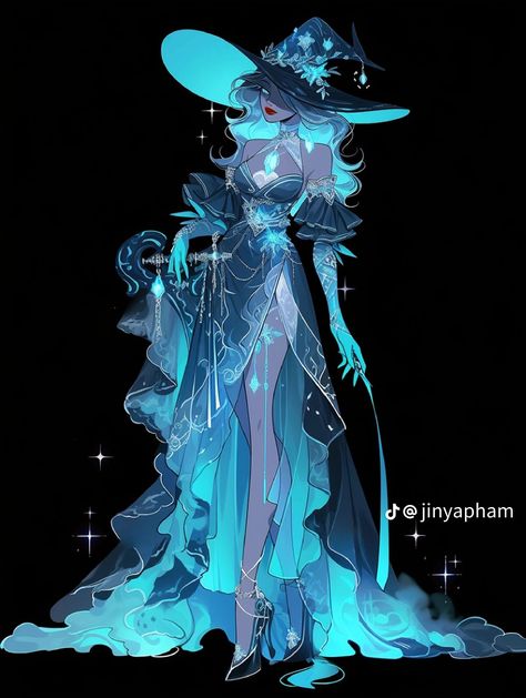 Fantasy Witch Outfit Drawing, Witch Outfit Design, Goddess Outfit Ideas, Evil Mermaids, Yogo Sapphire, Magic Clothes, Fashion Design Drawing, Fantasy Witch, Fashion Design Books