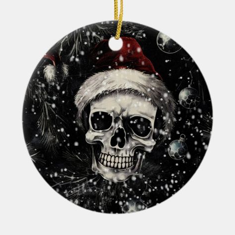 Creepmas Spooky Gothic Skull Skull Ornaments, Skull Christmas, Gothic Skull, Best Christmas Gifts, Memorable Gifts, Christmas Magic, Ceramic Ornaments, Hat Crafts, Gifts Ideas