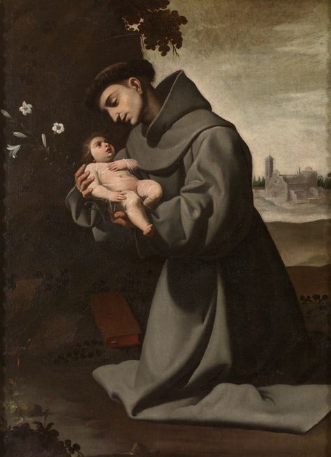 Saint Anthony of Padua with the Infant Christ - The Collection St Anthony Prayer, Saint Antony, St Anthony Of Padua, Anthony Of Padua, St Anthony's, Saint Anthony Of Padua, St Anthony, Religious Paintings, Religious Painting