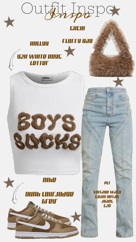 Boys Suck Shirt, PLT jeans Grey Outfit, Outfit Idea, Grey