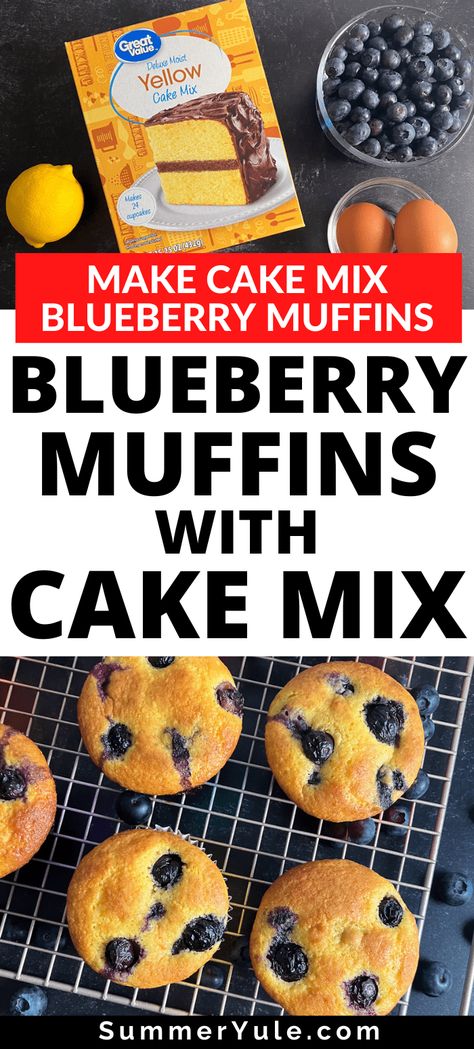 Cake Mix Blueberry Muffins Recipes, Recipes Using Yellow Cake Mix Boxes Blueberry, Cake Mix Lemon Blueberry Muffins, Ww Lemon Blueberry Muffins, Gluten Free Cake Mix Muffins, Yellow Cake Mix With Blueberries, Blueberry Muffins With Cake Mix Easy, Lemon Blueberry Muffins From Box Cake, 3 Ingredient Blueberry Muffins