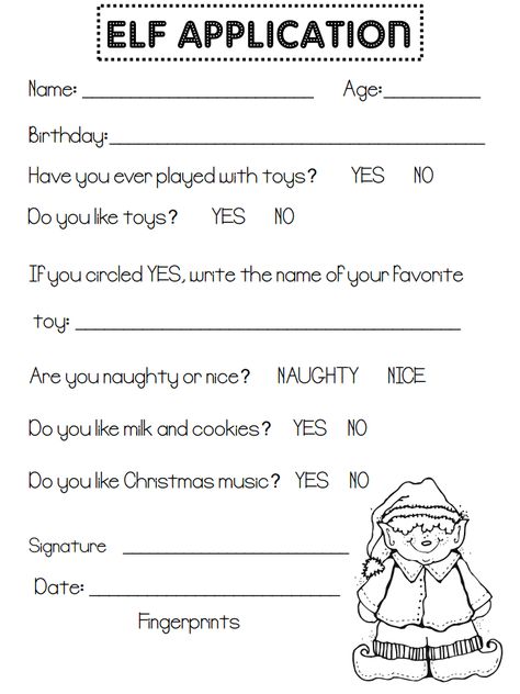 Elf Application.pdf Elf Application, Elf Yourself, Christmas Units, Christmas Stem, Measurement Activities, Christmas Teaching, 1st Grade Writing, Elf Activities, Preschool Christmas Crafts