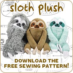 Choly Knight, Sloth Plush, Animal Sewing Patterns, Plushie Patterns, Free Sewing Pattern, Sewing Stuffed Animals, Beginner Sewing, Beginner Sewing Projects Easy, Plush Pattern