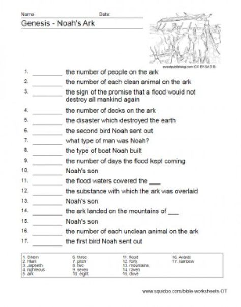 Bible worksheets to help children study through the Old Testament; includes crossword puzzles, matching worksheets and word-search puzzles. Awana Activities, Answers In Genesis, Bible Worksheets, Bible Quiz, Bible Activities For Kids, Kids Bible, Sunday School Activities, Childrens Bible, The Ark