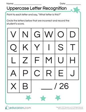 Kindergarten Assessments: Beginning of the Year (late August-end of October) | Education.com Number Writing Activities, First Grade Assessment, Letter Assessment, Alphabet Mini Book, Kindergarten Assessment, Alphabet Letter Worksheets, Letter Recognition Worksheets, Writing Assessment, Reading Comprehension Kindergarten