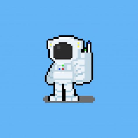 Astronaut Pixel Art, Astronaut Icon, Pixel Art Cartoon, Astronaut Character, Astronaut Artwork, Blue Astronaut, Most Popular People, Science Icons, Cartoon Astronaut